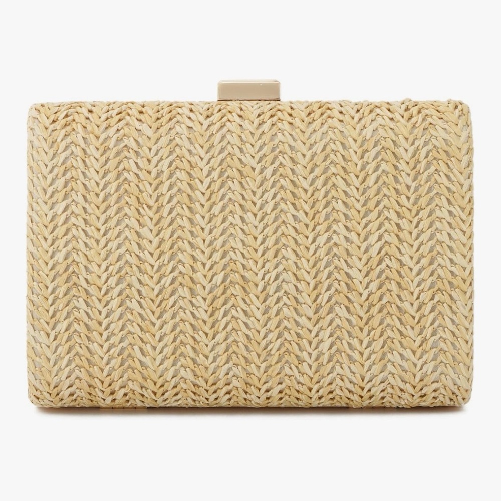 Tan Woven Clutch